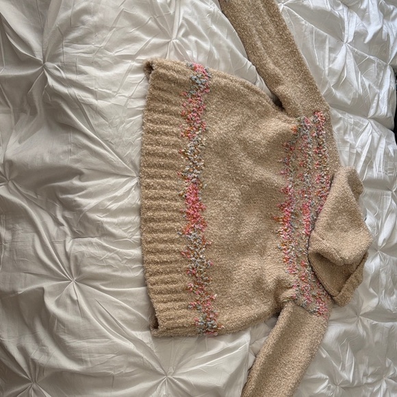 POL Cream Hooded Cardigan with Floral Embroidery - Picture 3 of 3